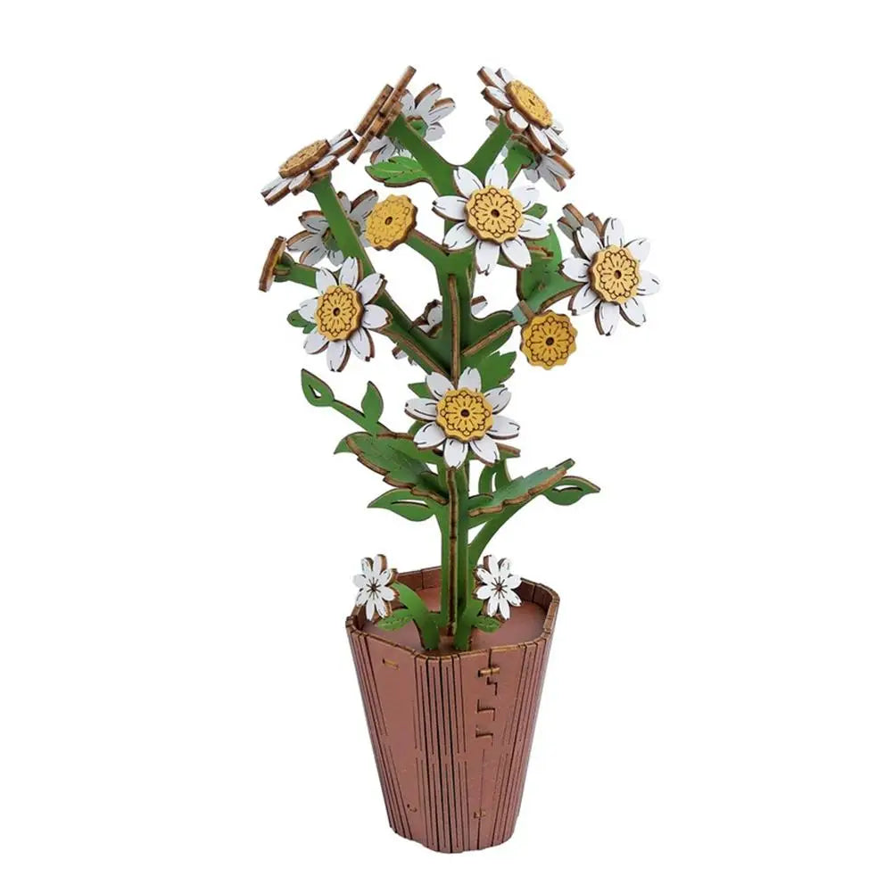 Rompecabezas 3D de madera para adultos, kits de manualidades de madera para adultos, decoración del hogar para mujeres, regalo - Girasol