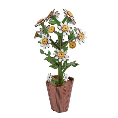 Rompecabezas 3D de madera para adultos, kits de manualidades de madera para adultos, decoración del hogar para mujeres, regalo - Girasol