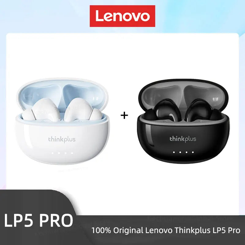 Auriculares inalámbricos Bluetooth 5.4 Lenovo LP5 PRO TWS Sonido HiFi Auriculares gaming LP5Pro Auriculares deportivos Batería de larga duración con micrófono 2025