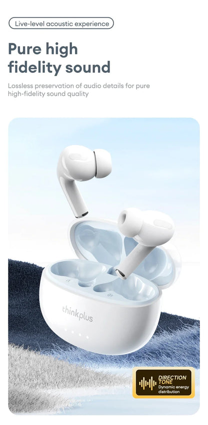 Auriculares inalámbricos Bluetooth 5.4 Lenovo LP5 PRO TWS Sonido HiFi Auriculares gaming LP5Pro Auriculares deportivos Batería de larga duración con micrófono 2025