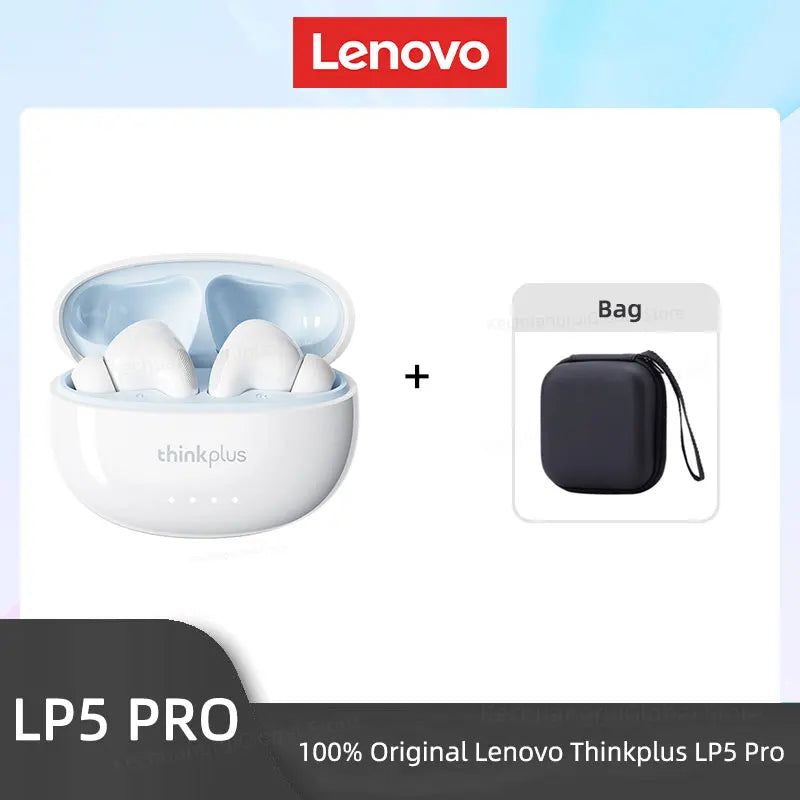 Auriculares inalámbricos Bluetooth 5.4 Lenovo LP5 PRO TWS Sonido HiFi Auriculares gaming LP5Pro Auriculares deportivos Batería de larga duración con micrófono 2025