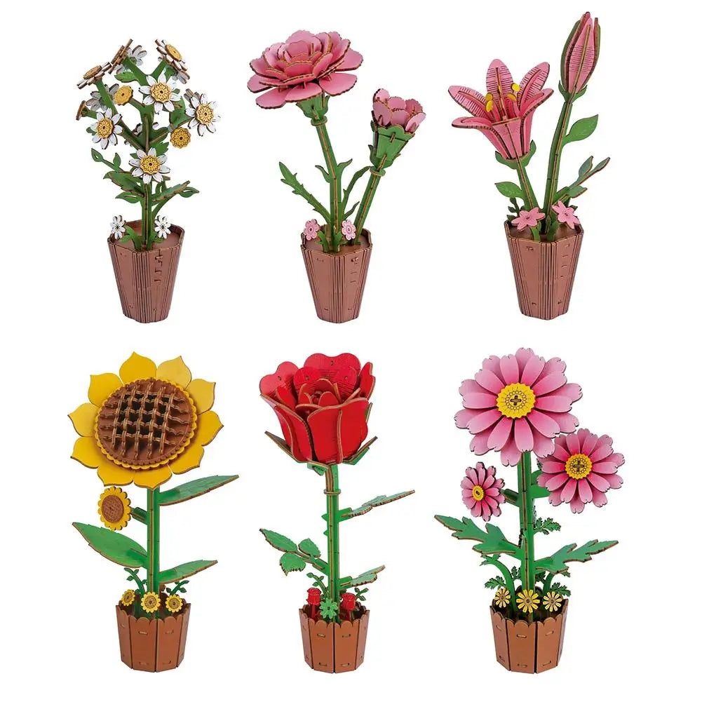 Rompecabezas 3D de madera para adultos, kits de manualidades de madera para adultos, decoración del hogar para mujeres, regalo - Girasol