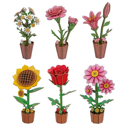 Rompecabezas 3D de madera para adultos, kits de manualidades de madera para adultos, decoración del hogar para mujeres, regalo - Girasol