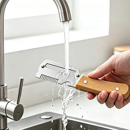 Pelador multifuncional 3 en 1 de acero inoxidable, rebanador y triturador de verduras y frutas, herramienta de cocina versátil para pelar y triturar