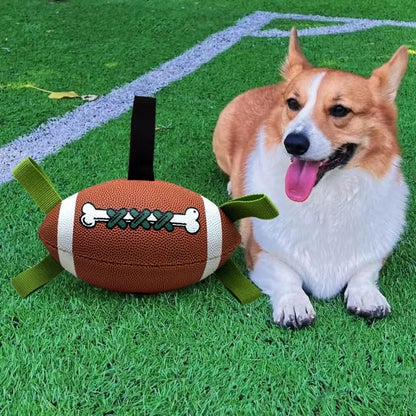 Durable Rubber Dog Soccer Ball - Suitable for all breeds of interactive indoor/outdoor pet toys, with patterned bone design