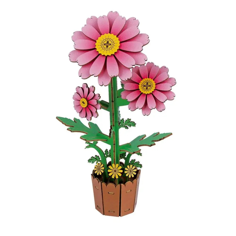 Rompecabezas 3D de madera para adultos, kits de manualidades de madera para adultos, decoración del hogar para mujeres, regalo - Girasol