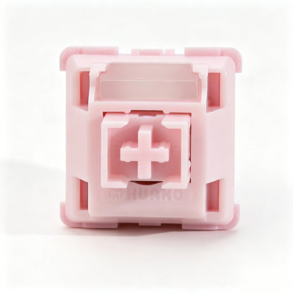 Interruptor HUANO Sakura V2 V3 rosa 35gf 42gf 5 pines lineales cremosos para teclado mecánico personalizado de juegos 60% POK POM PA66