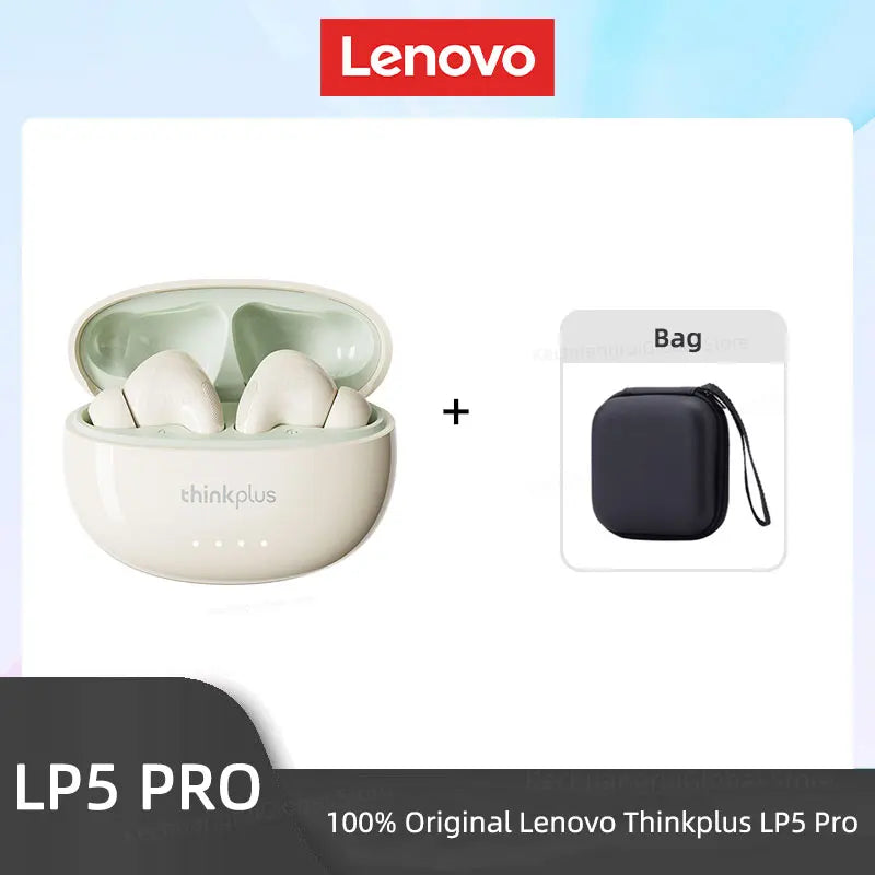 Auriculares inalámbricos Bluetooth 5.4 Lenovo LP5 PRO TWS Sonido HiFi Auriculares gaming LP5Pro Auriculares deportivos Batería de larga duración con micrófono 2025