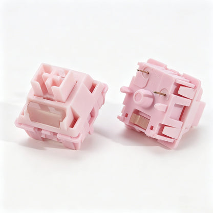 Interruptor HUANO Sakura V2 V3 rosa 35gf 42gf 5 pines lineales cremosos para teclado mecánico personalizado de juegos 60% POK POM PA66