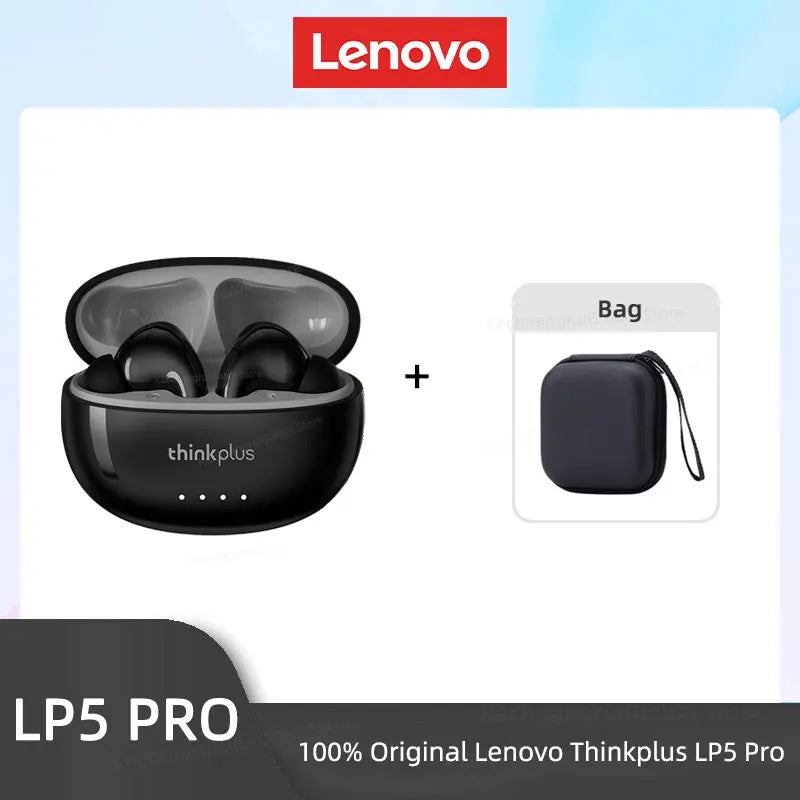 Auriculares inalámbricos Bluetooth 5.4 Lenovo LP5 PRO TWS Sonido HiFi Auriculares gaming LP5Pro Auriculares deportivos Batería de larga duración con micrófono 2025
