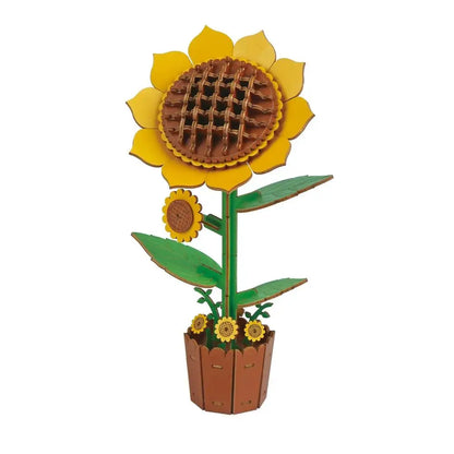 Rompecabezas 3D de madera para adultos, kits de manualidades de madera para adultos, decoración del hogar para mujeres, regalo - Girasol