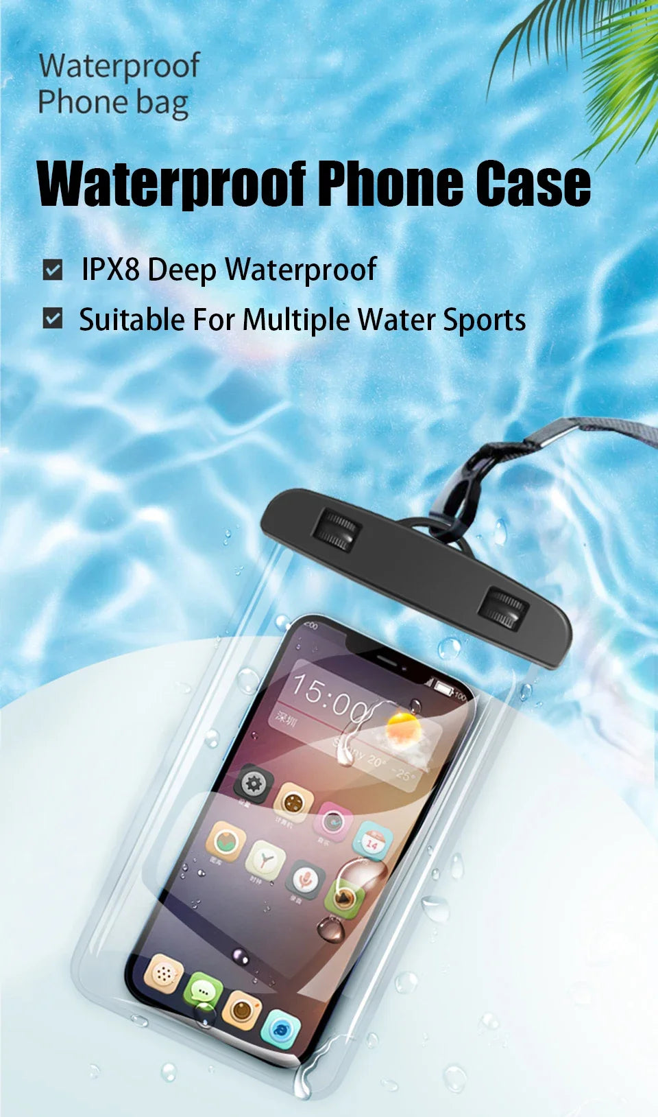Waterproof Phone Case Swimming Water Proof Bag Universal Underwater Protector Pouch Cover For iPhone Samsung below 6.7" Phone