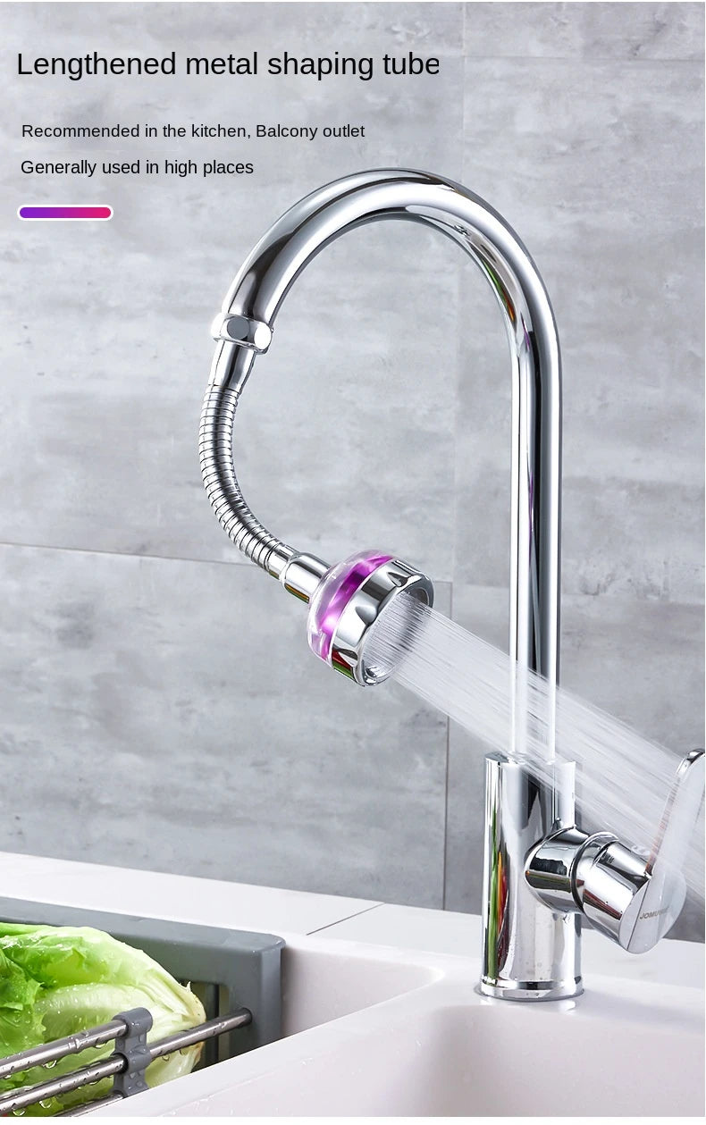 Kitchen Faucet Bubbler Turbocharged Shower Head 360° Rotation Splash-Proof Faucet Wash Basin Universal Extension Tube Fan Filter