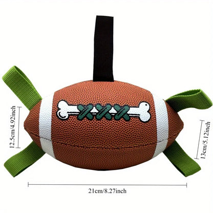 Durable Rubber Dog Soccer Ball - Suitable for all breeds of interactive indoor/outdoor pet toys, with patterned bone design
