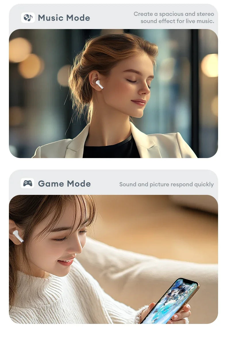 Auriculares inalámbricos Bluetooth 5.4 Lenovo LP5 PRO TWS Sonido HiFi Auriculares gaming LP5Pro Auriculares deportivos Batería de larga duración con micrófono 2025