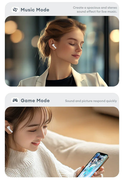 Auriculares inalámbricos Bluetooth 5.4 Lenovo LP5 PRO TWS Sonido HiFi Auriculares gaming LP5Pro Auriculares deportivos Batería de larga duración con micrófono 2025