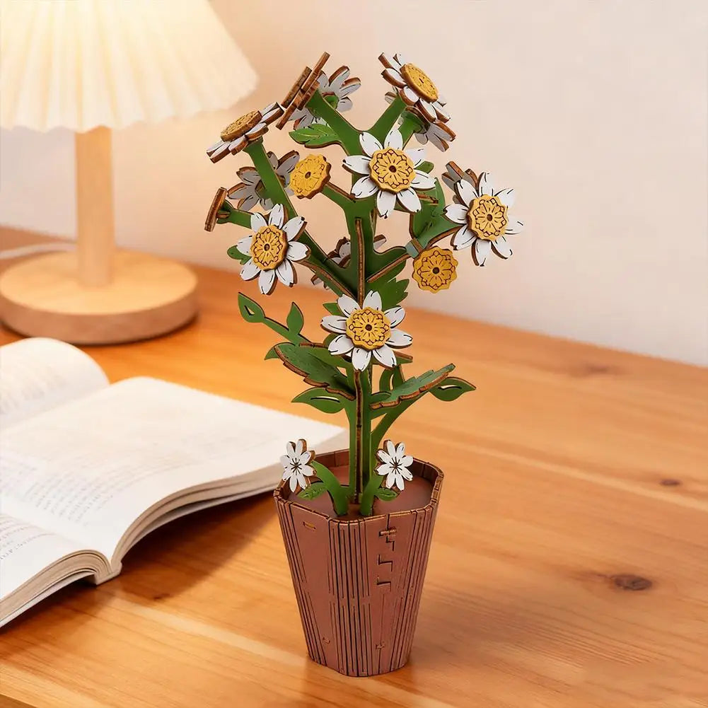 Rompecabezas 3D de madera para adultos, kits de manualidades de madera para adultos, decoración del hogar para mujeres, regalo - Girasol