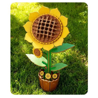 Rompecabezas 3D de madera para adultos, kits de manualidades de madera para adultos, decoración del hogar para mujeres, regalo - Girasol