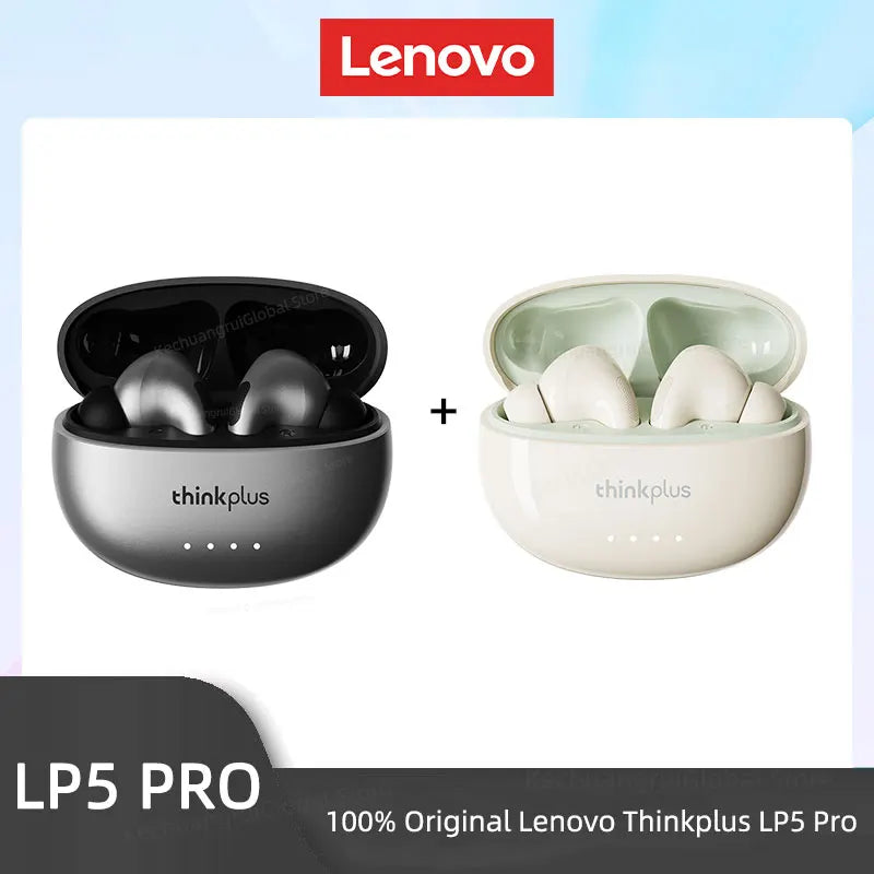 Auriculares inalámbricos Bluetooth 5.4 Lenovo LP5 PRO TWS Sonido HiFi Auriculares gaming LP5Pro Auriculares deportivos Batería de larga duración con micrófono 2025