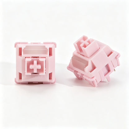 Interruptor HUANO Sakura V2 V3 rosa 35gf 42gf 5 pines lineales cremosos para teclado mecánico personalizado de juegos 60% POK POM PA66