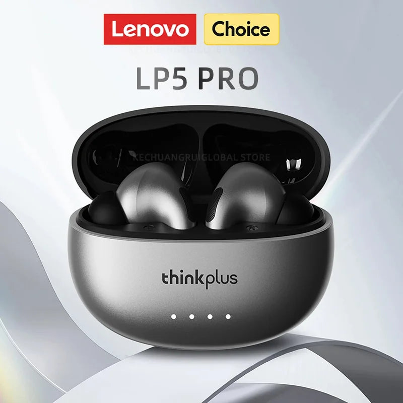 Auriculares inalámbricos Bluetooth 5.4 Lenovo LP5 PRO TWS Sonido HiFi Auriculares gaming LP5Pro Auriculares deportivos Batería de larga duración con micrófono 2025