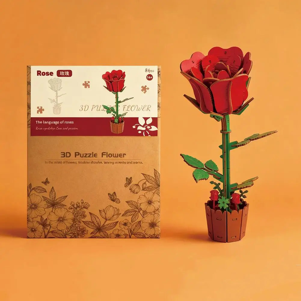 Rompecabezas 3D de madera para adultos, kits de manualidades de madera para adultos, decoración del hogar para mujeres, regalo - Girasol