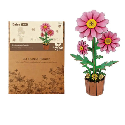 Rompecabezas 3D de madera para adultos, kits de manualidades de madera para adultos, decoración del hogar para mujeres, regalo - Girasol