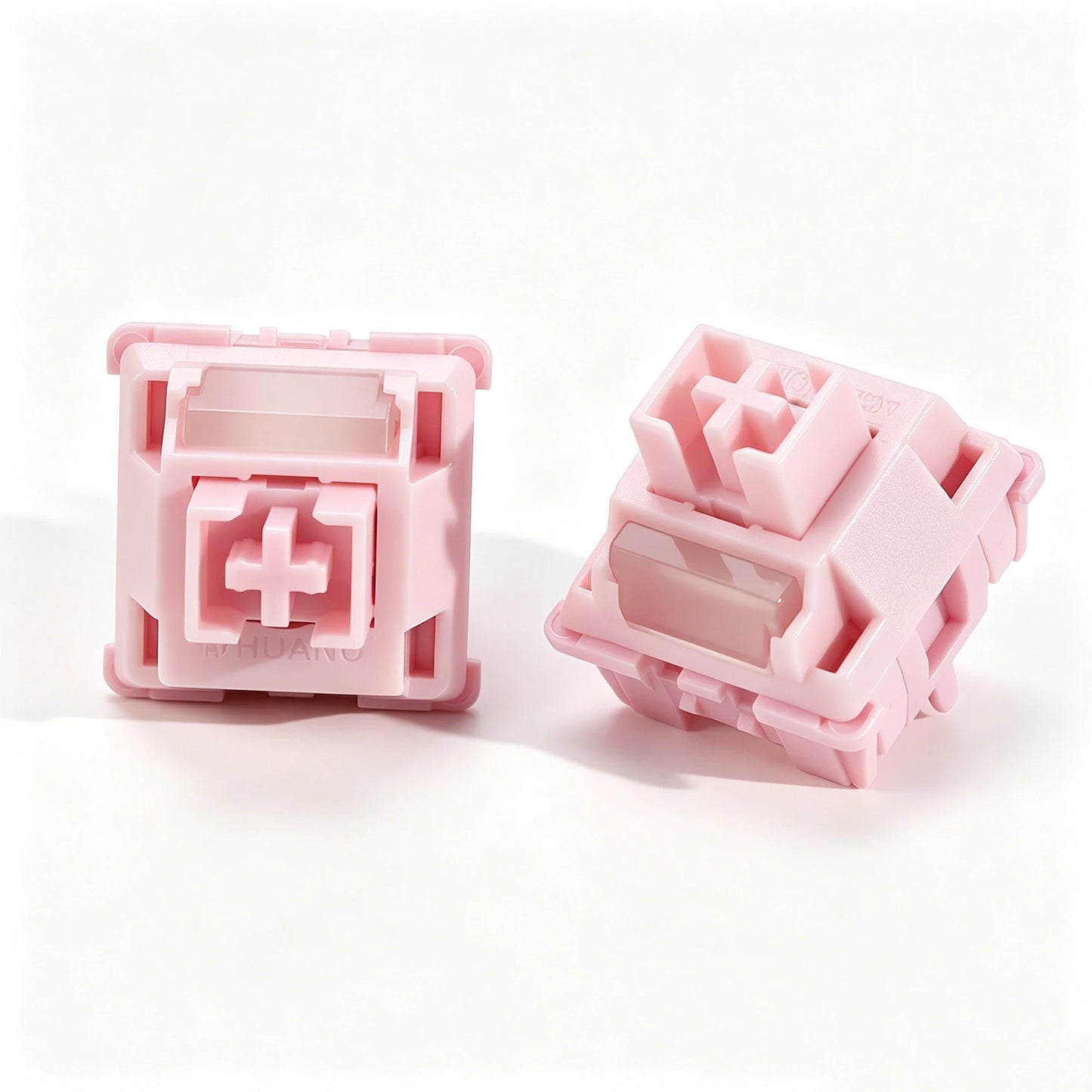 Interruptor HUANO Sakura V2 V3 rosa 35gf 42gf 5 pines lineales cremosos para teclado mecánico personalizado de juegos 60% POK POM PA66