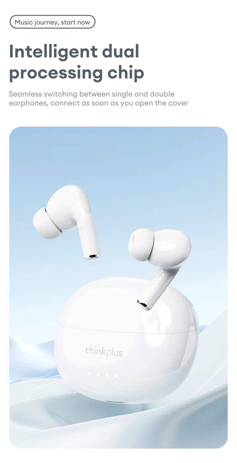 Auriculares inalámbricos Bluetooth 5.4 Lenovo LP5 PRO TWS Sonido HiFi Auriculares gaming LP5Pro Auriculares deportivos Batería de larga duración con micrófono 2025